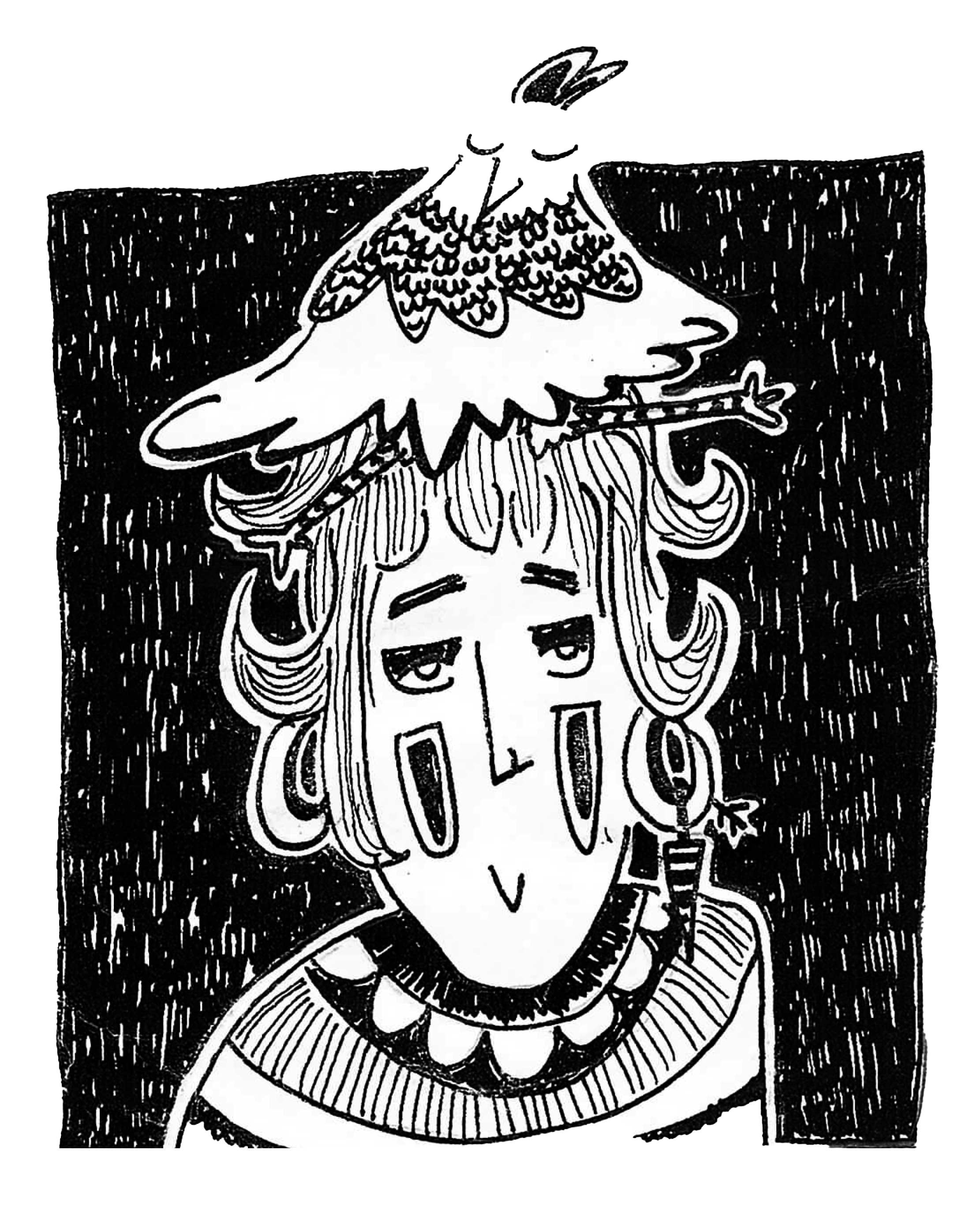 Ume Hühnere (2024), Fineliner, 10.5x11.5cm